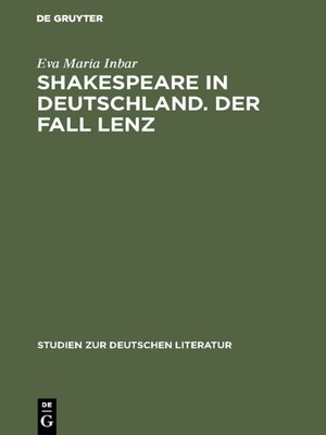 cover image of Shakespeare in Deutschland. Der Fall Lenz